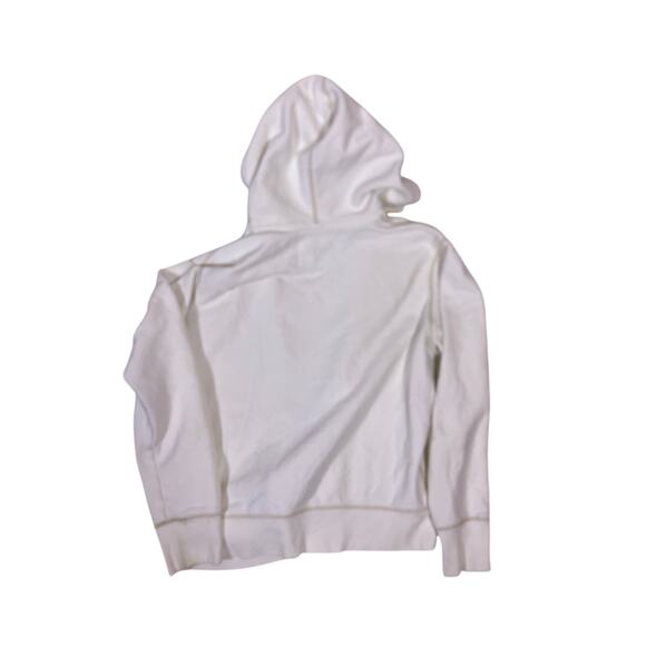 Aeropostale White Y2K Zip Hoodie Mens L VTG Skate Thermal Hood Missing String - Picture 3 of 5